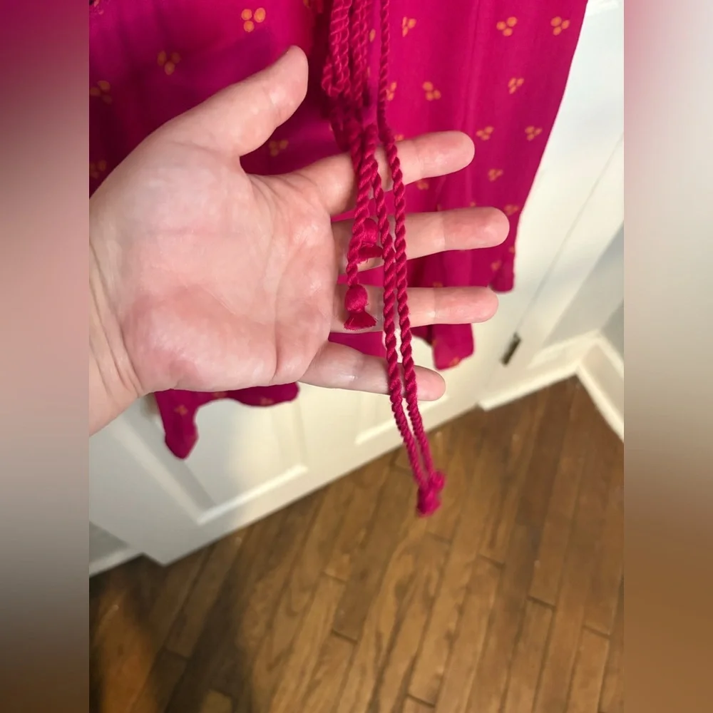 Free People Morning Sun Romper | Magenta with Orange Floral Print | Women’s S - Picture 9 of 15